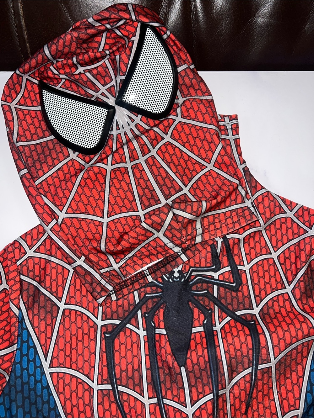 I Mens Spider-Inspired Red & Blue Face Mask Costume Set Spider-Man large - Picture 3 of 15